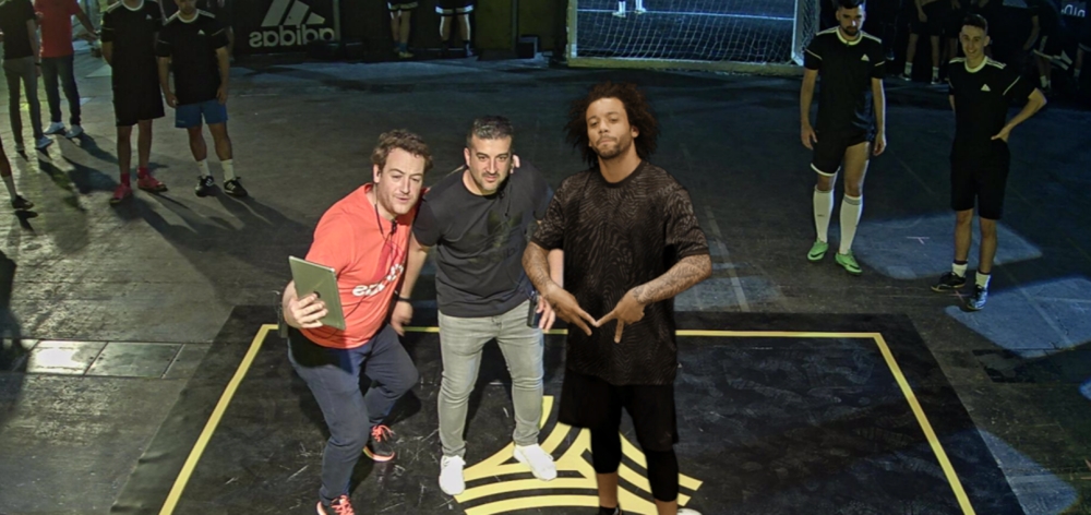Brazilian football player Marcelo Vieira appeared in several locations at once using AR