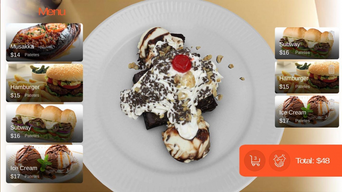 Kabaq company has introduced new hyper-realistic food in augmented reality.