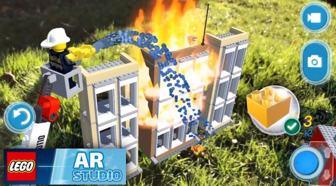 Lego uses Apple's newest Augmented Reality in the Playgrounds app.
